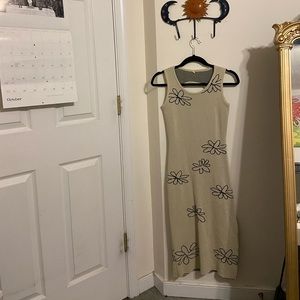 Floral maxi dress with open back and slit!